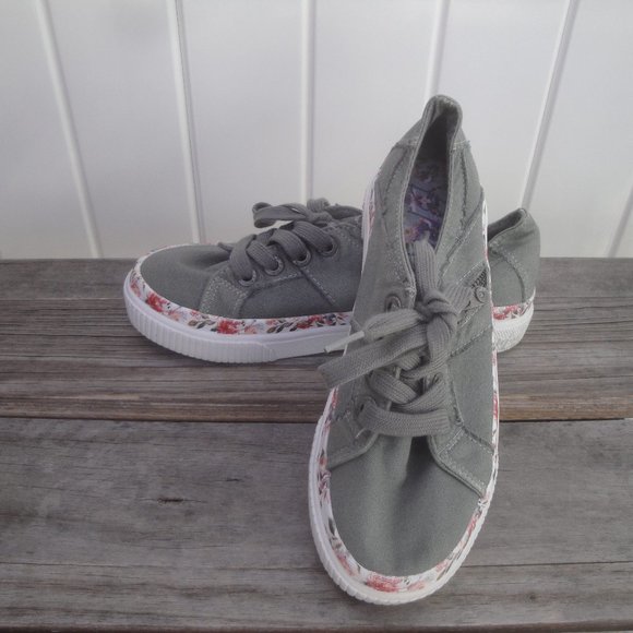 Blowfish Shoes - Blowfish Malibu Tennis Shoes Green with Floral Trim  6.5